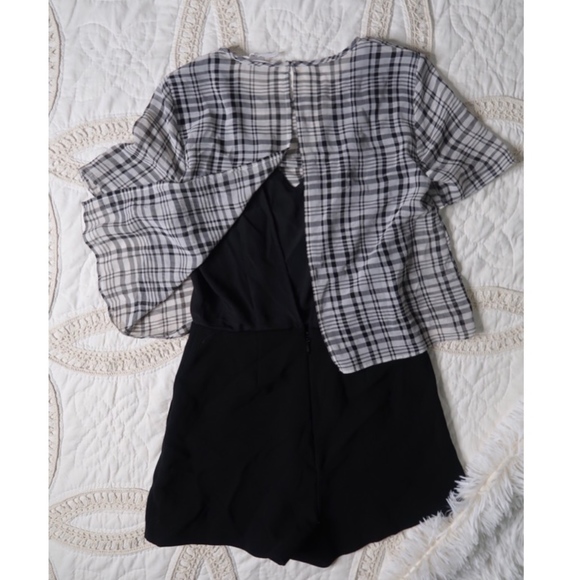 BCBG Black & Plaid Romper - Picture 2 of 2
